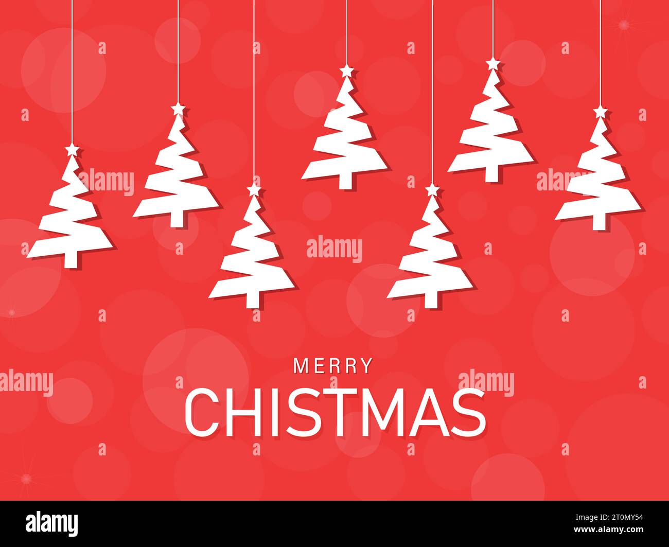 Buon Natale con sfondo rosso albero di Natale Illustrazione Vettoriale