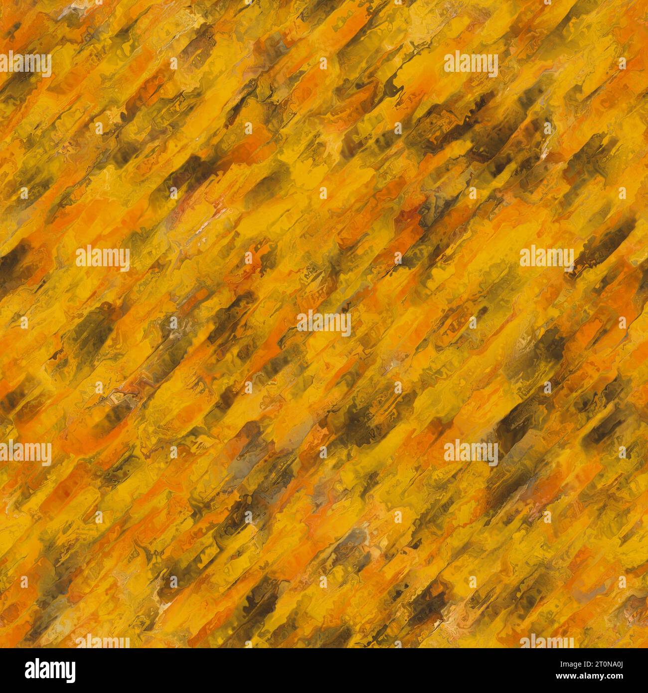 Tratti diagonali astratti multicolori con riflesso. Colori giallo, arancione e nero. Ripetizione senza cuciture. Foto Stock