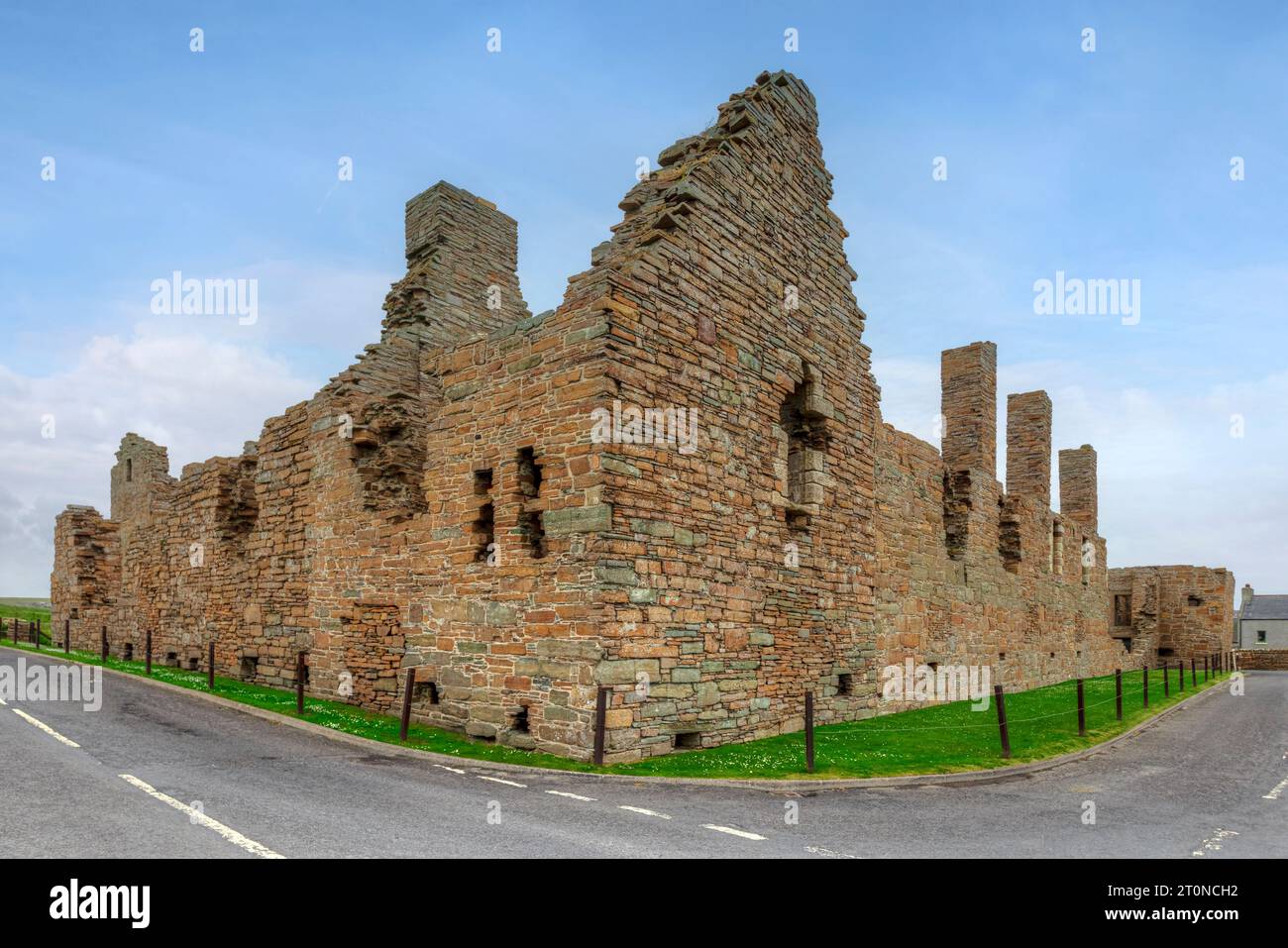 I resti del palazzo dell'Ear a Birsay, nelle Orcadi, in Scozia. Foto Stock