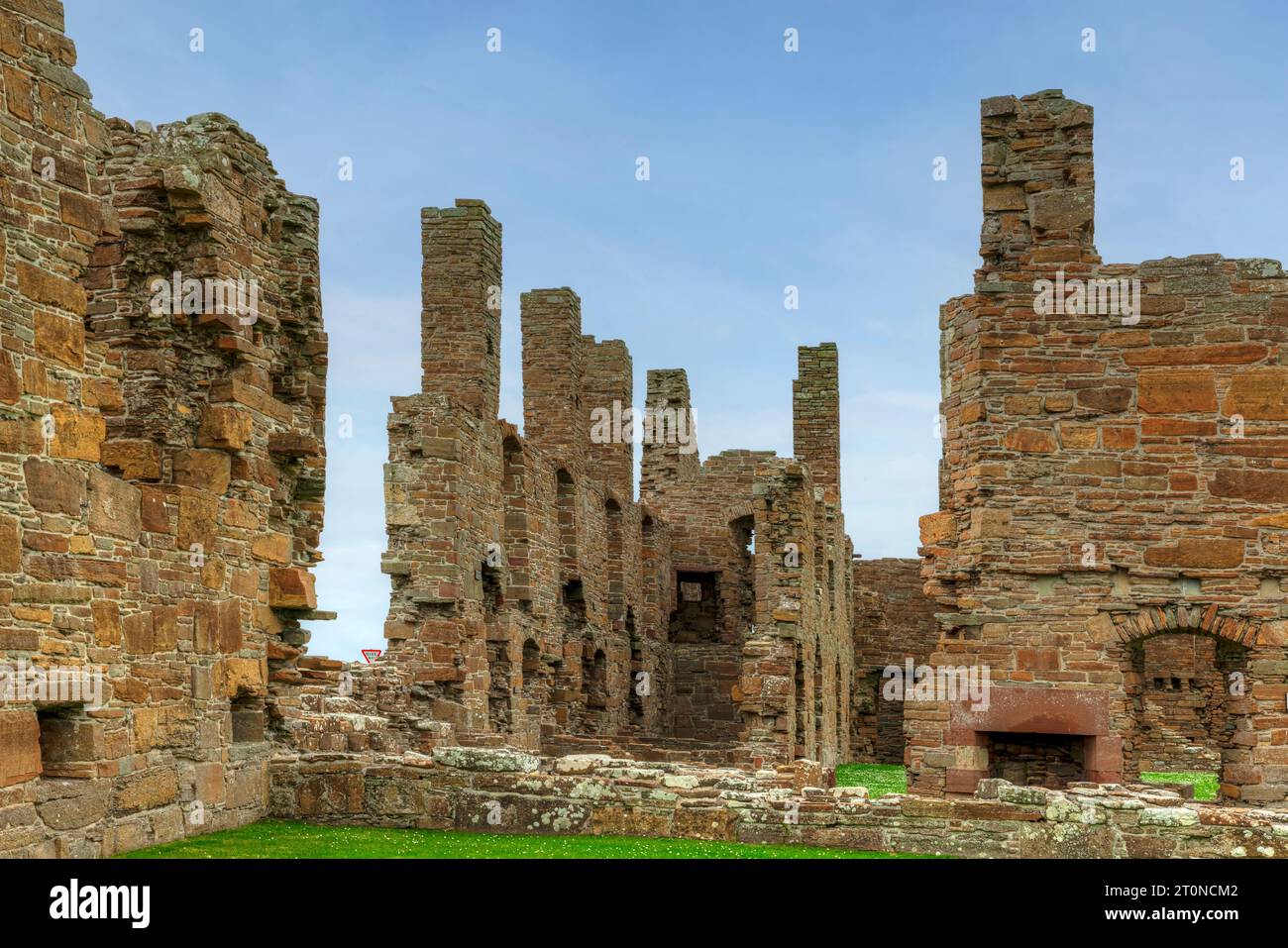 I resti del palazzo dell'Ear a Birsay, nelle Orcadi, in Scozia. Foto Stock