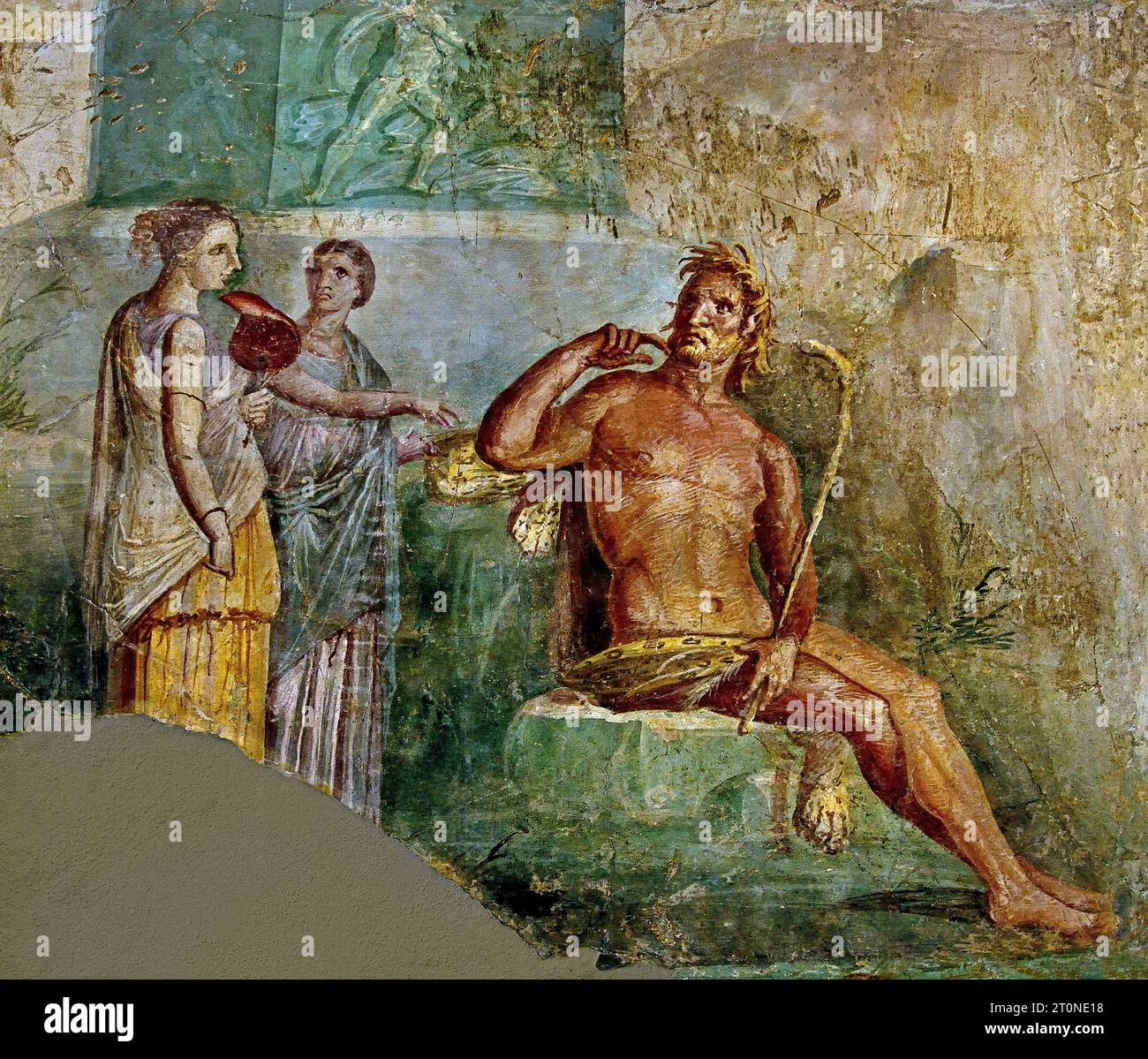 Galatea trova Polifemo. La città romana di fresco Pompei si trova vicino a Napoli, nella regione Campania. Pompei fu sepolta sotto 4-6 m di cenere vulcanica e pomice nell'eruzione del Vesuvio nel 79 d.C. Italia Foto Stock