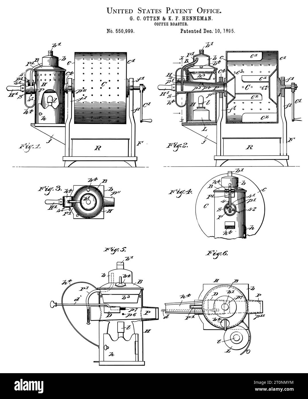 1895 brevetto per torrefazione Vintage Illustrazione Vettoriale