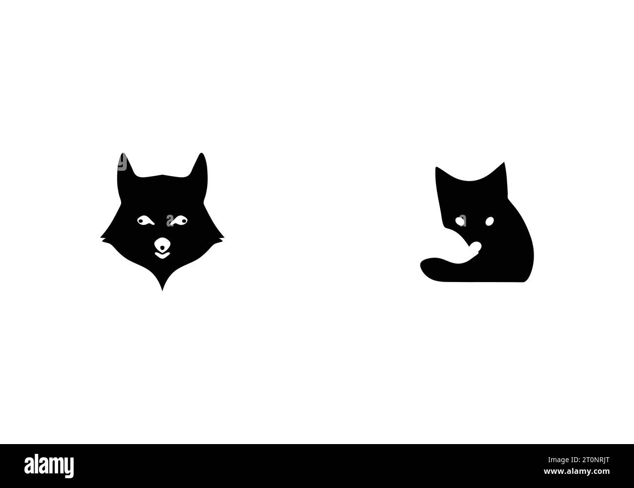 Nuovo splendido design minimale dell'icona Arctic Fox Illustrazione Vettoriale