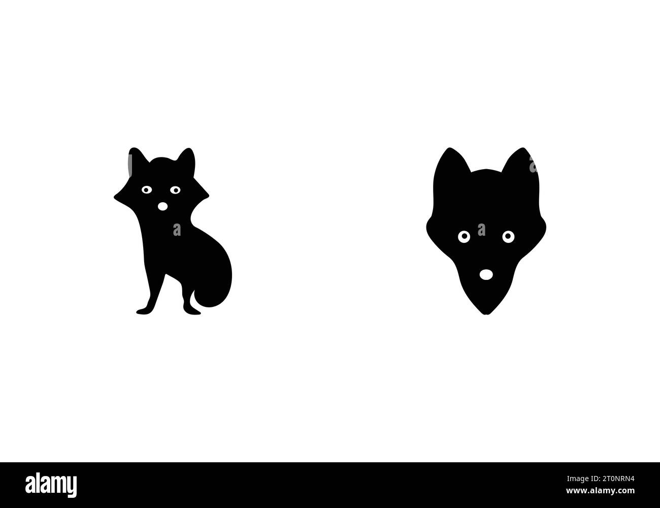 Nuovo splendido design minimale dell'icona Arctic Fox Illustrazione Vettoriale