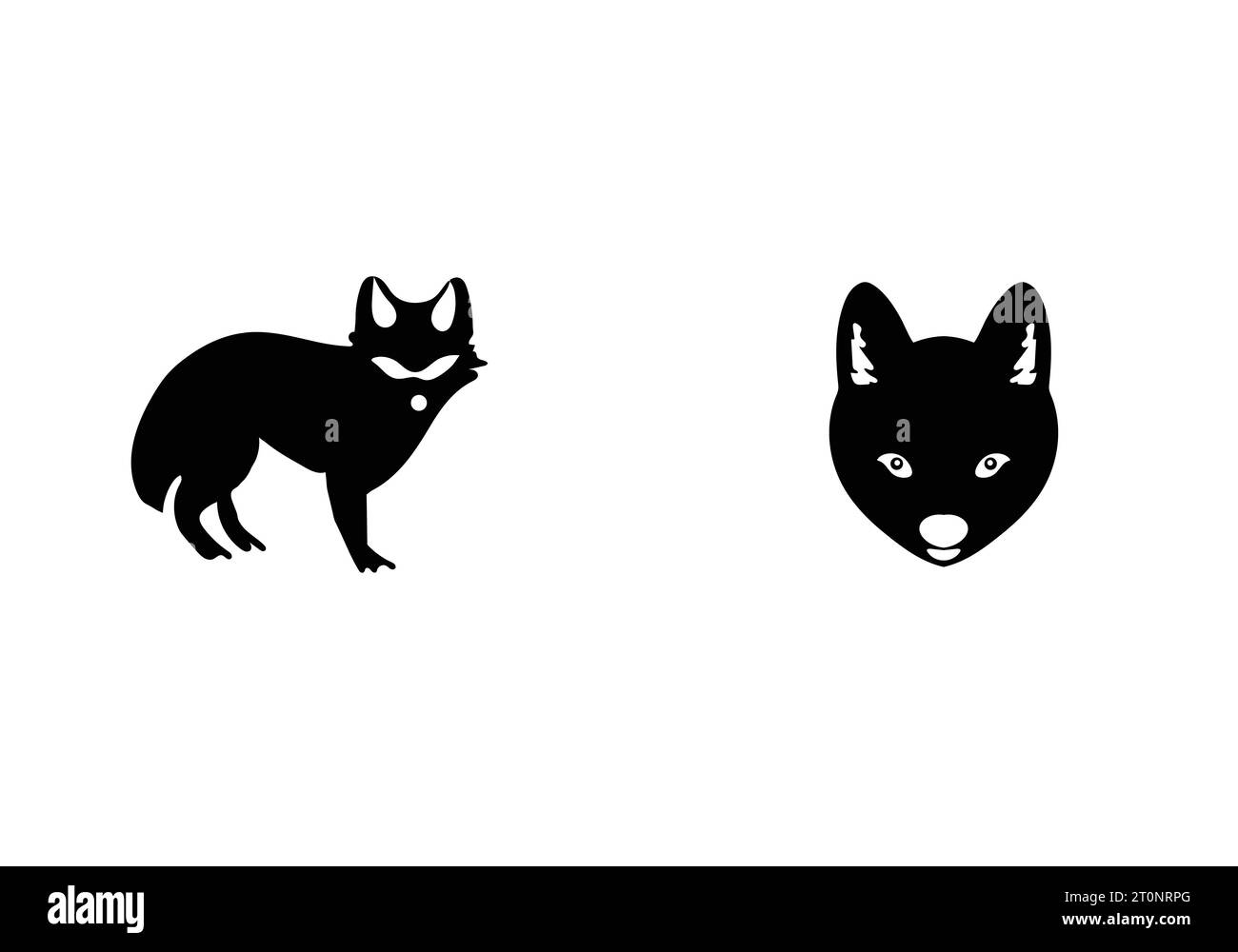 Nuovo splendido design minimale dell'icona Arctic Fox Illustrazione Vettoriale