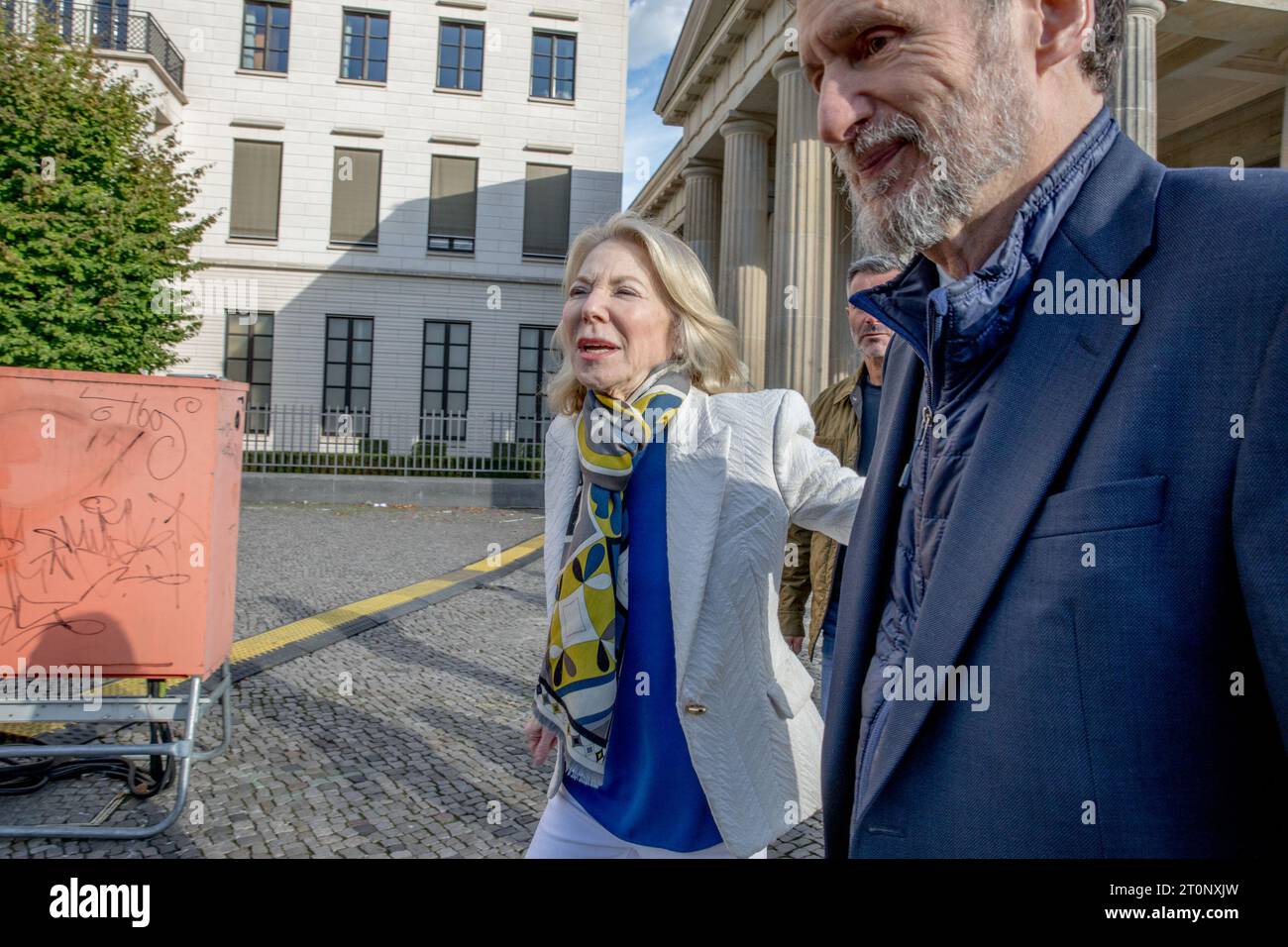 Berlino, Germania. 8 ottobre 2023. Ambasciatore degli Stati Uniti in Germania, Amy Gutmann. (Foto di Michael Kuenne/PRESSCOV/Sipa USA) credito: SIPA USA/Alamy Live News Foto Stock