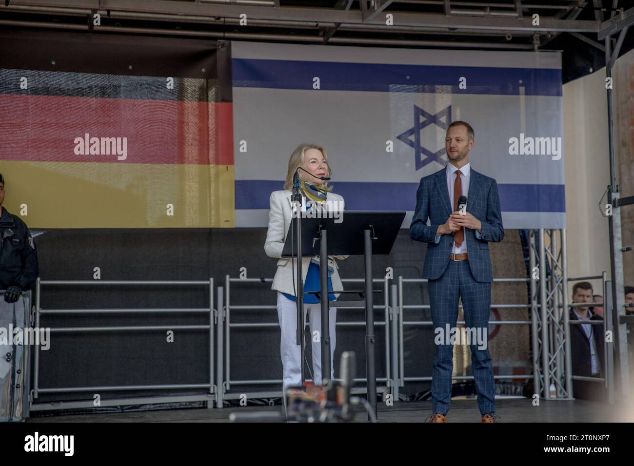 Berlino, Germania. 8 ottobre 2023. Ambasciatore degli Stati Uniti in Germania, Amy Gutmann. (Foto di Michael Kuenne/PRESSCOV/Sipa USA) credito: SIPA USA/Alamy Live News Foto Stock