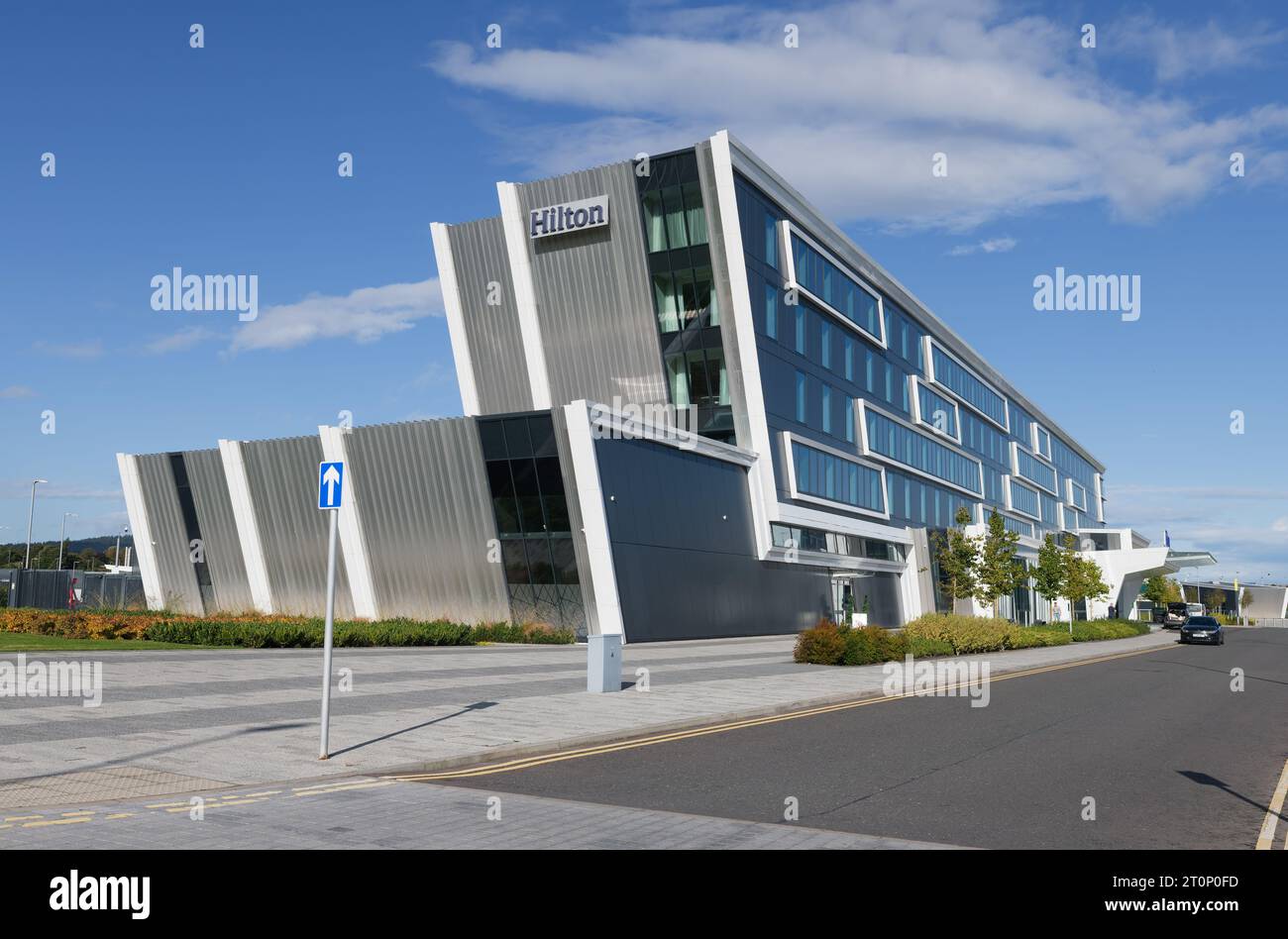 Il moderno Hilton Hotel Teca, vicino all'aeroporto, Aberdeen, Scozia, Foto Stock