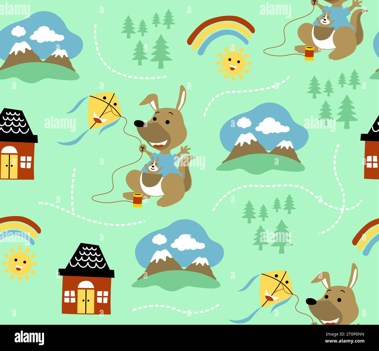 Carino Cartone Animato Canguro Con Bambino Nel Marsupio. Isolato Cartone Animato Animale Illustrazione Vettore 10807152 Arte Vettoriale A Vecteezy - Foto 5