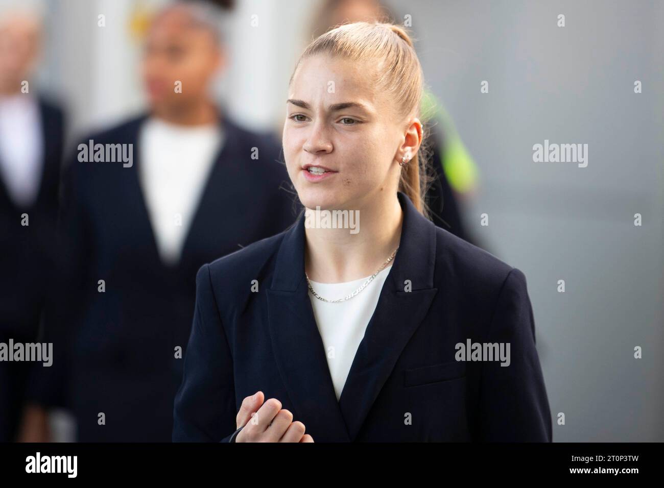 Manchester domenica 8 ottobre 2023. Giocatrice del Manchester City l'Academy Stadium durante la partita di Barclays fa Women's Super League tra Manchester City e Chelsea all'Academy Stadium di Manchester domenica 8 ottobre 2023. (Foto: Mike Morese | mi News) crediti: MI News & Sport /Alamy Live News Foto Stock
