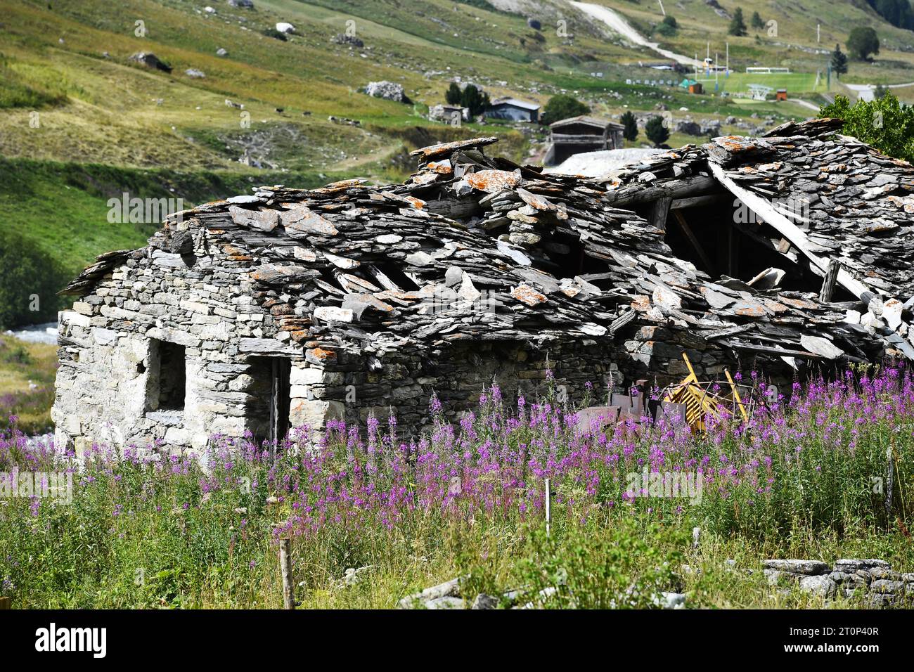 Villaggio fantasma - Hameau du Manchet - Val d'Isère - Francia Foto Stock