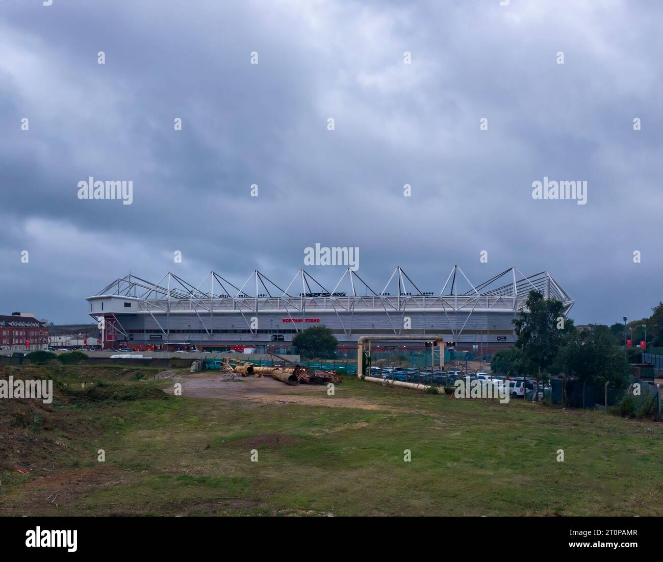 Il St Marys Stadium è la sede del Southampton Football Club nell'Hampshire, Regno Unito Foto Stock