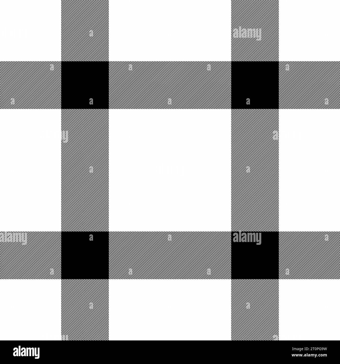 Tessuto a quadri vettoriale con motivo di sfondo tartan senza cuciture nei colori bianco e nero. Illustrazione Vettoriale