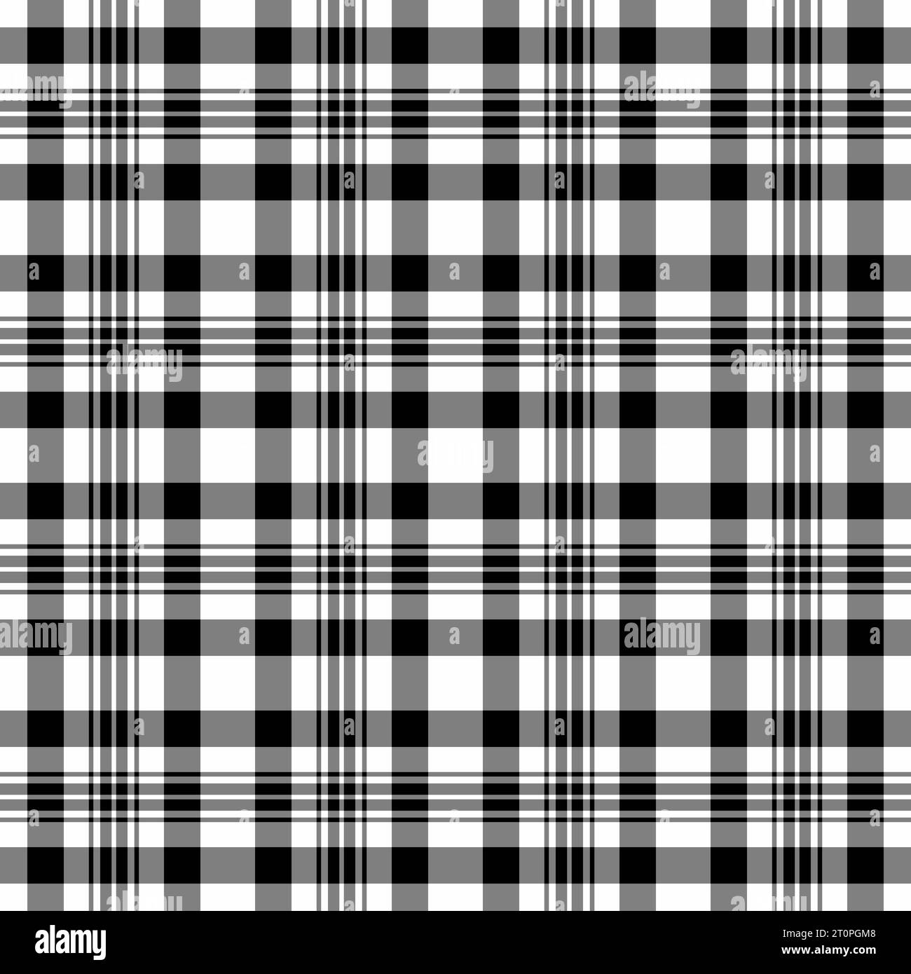Tessuto Tartan a quadri vettoriale senza cuciture a quadri con uno sfondo in tessuto fantasia nei colori grigio e bianco. Illustrazione Vettoriale