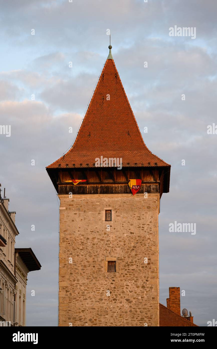 Wolf Tower Vlkova Vez a Znojmo, Moravia, Repubblica Ceca in stile gotico Foto Stock