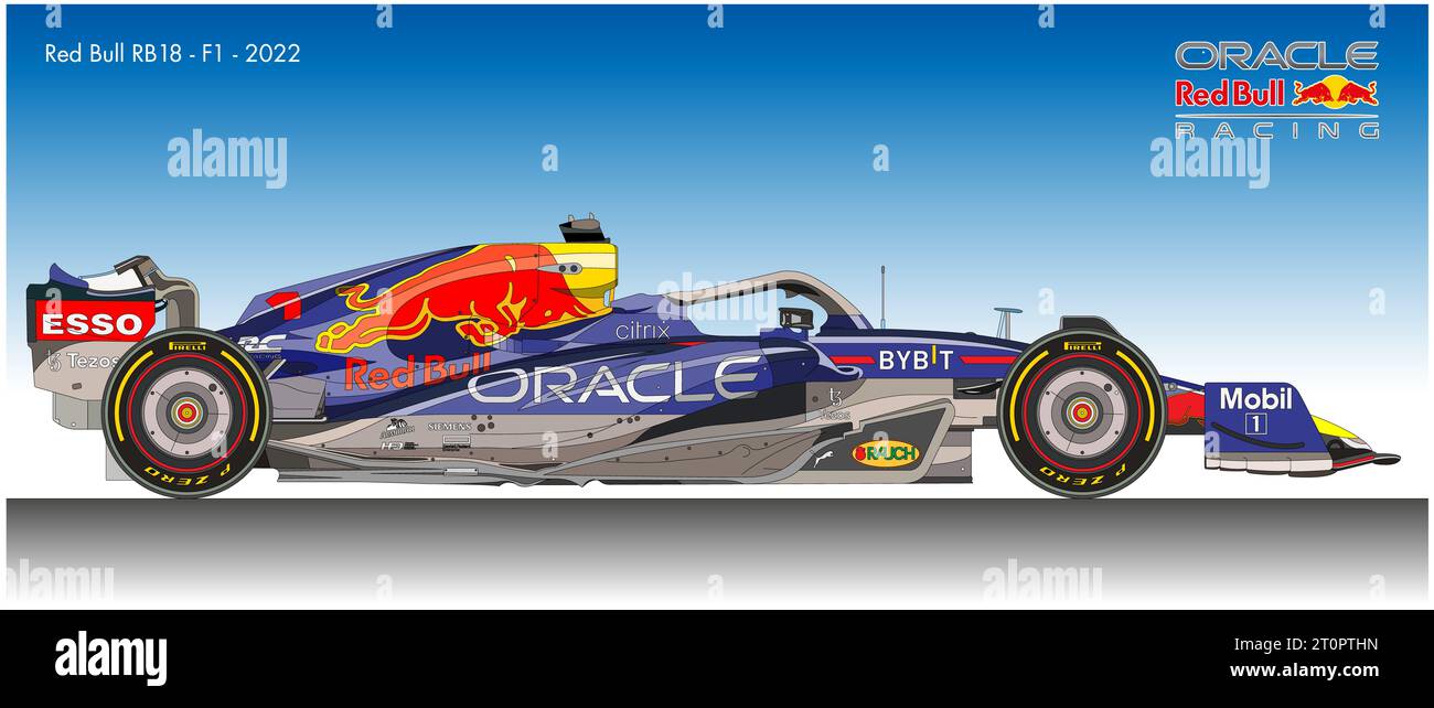 Austria, anno 2022, Red Bull RB18, Oracle Red Bull Racing F1, illustrazione Foto Stock
