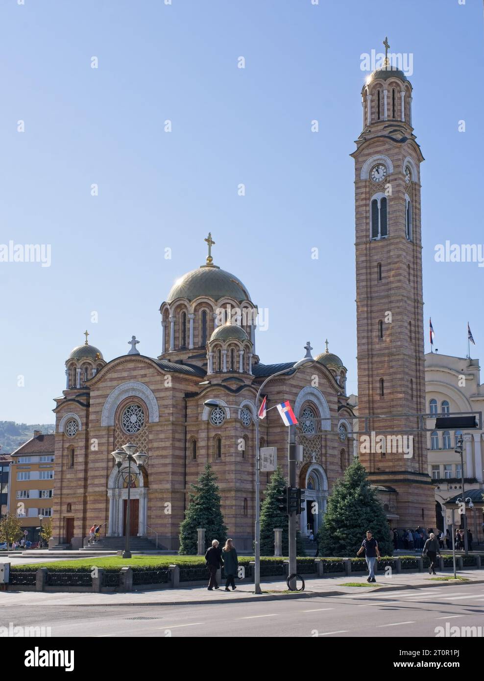 Banja Luka, Bosnia ed Erzegovina - 7 ottobre 2023: Cattedrale di Cristo Salvatore. Una passeggiata nel centro di Banja Luka. Srpska Repubblica di Bos Foto Stock