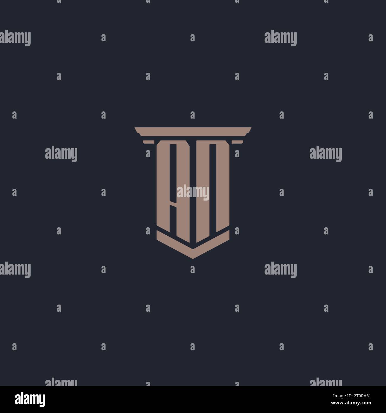 Logo monogramma iniziale con design a colonna Illustrazione Vettoriale