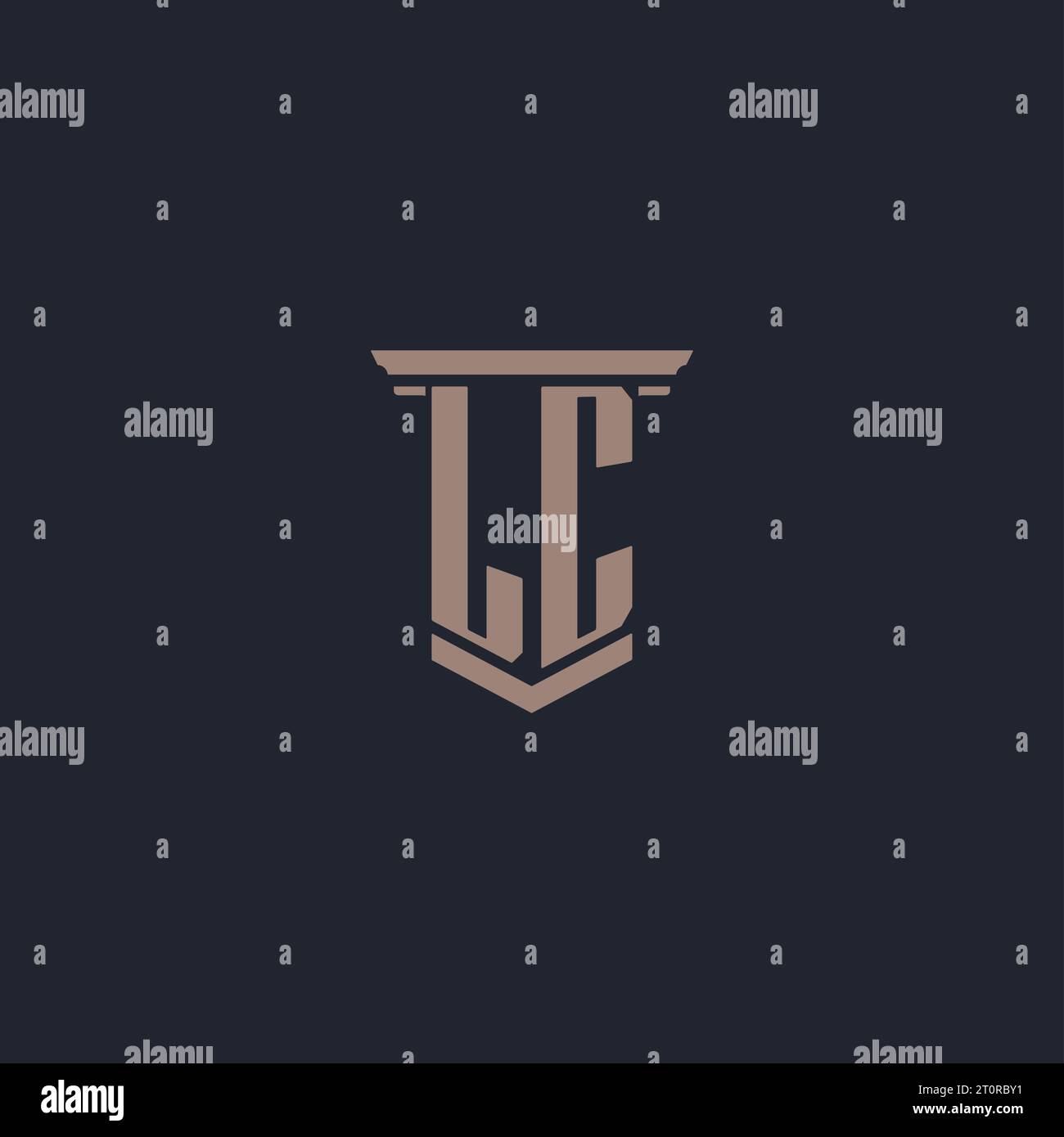 Logo monogramma iniziale LC con design a colonna Illustrazione Vettoriale