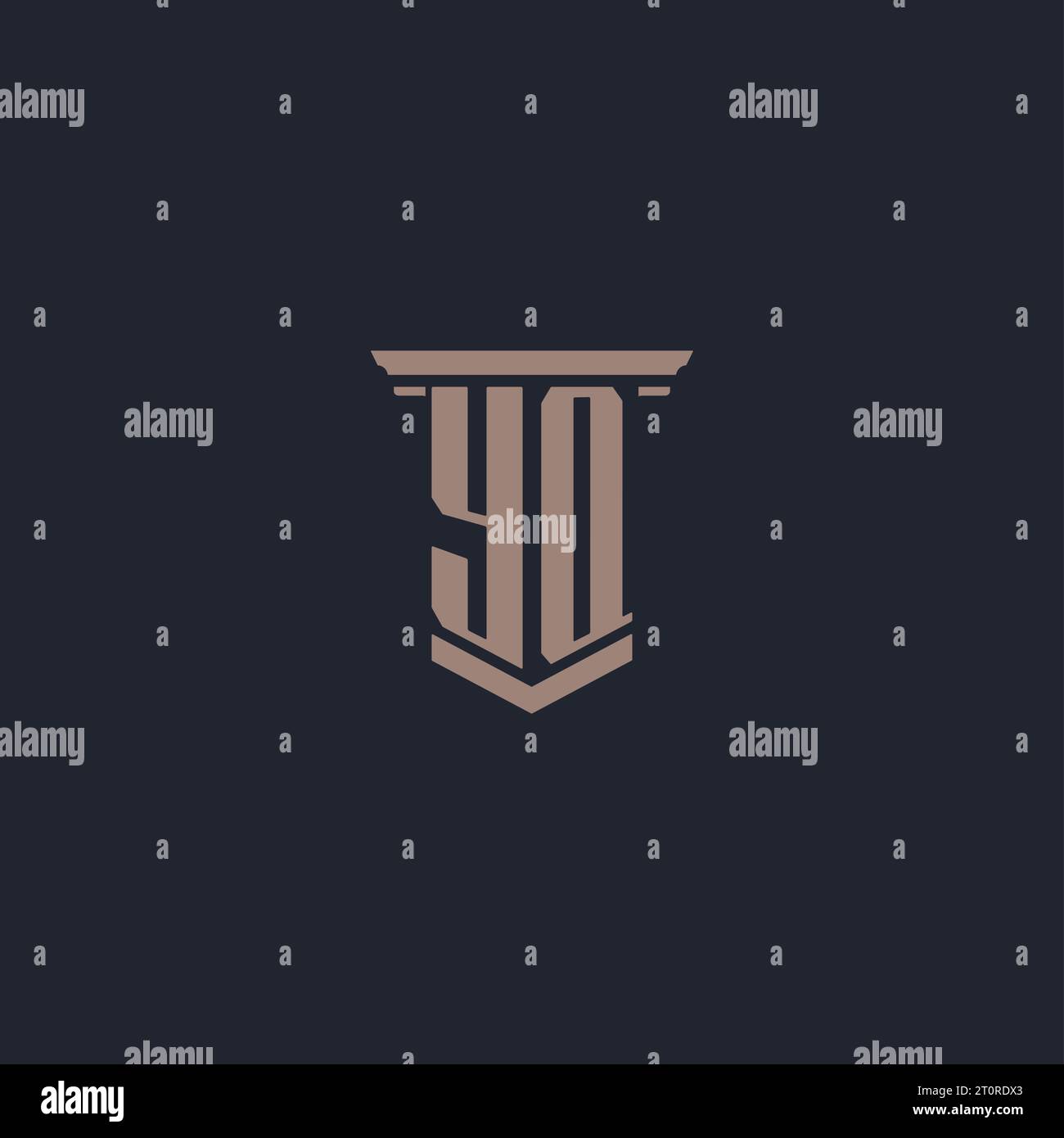 Logo monogramma iniziale YQ con design a colonna Illustrazione Vettoriale
