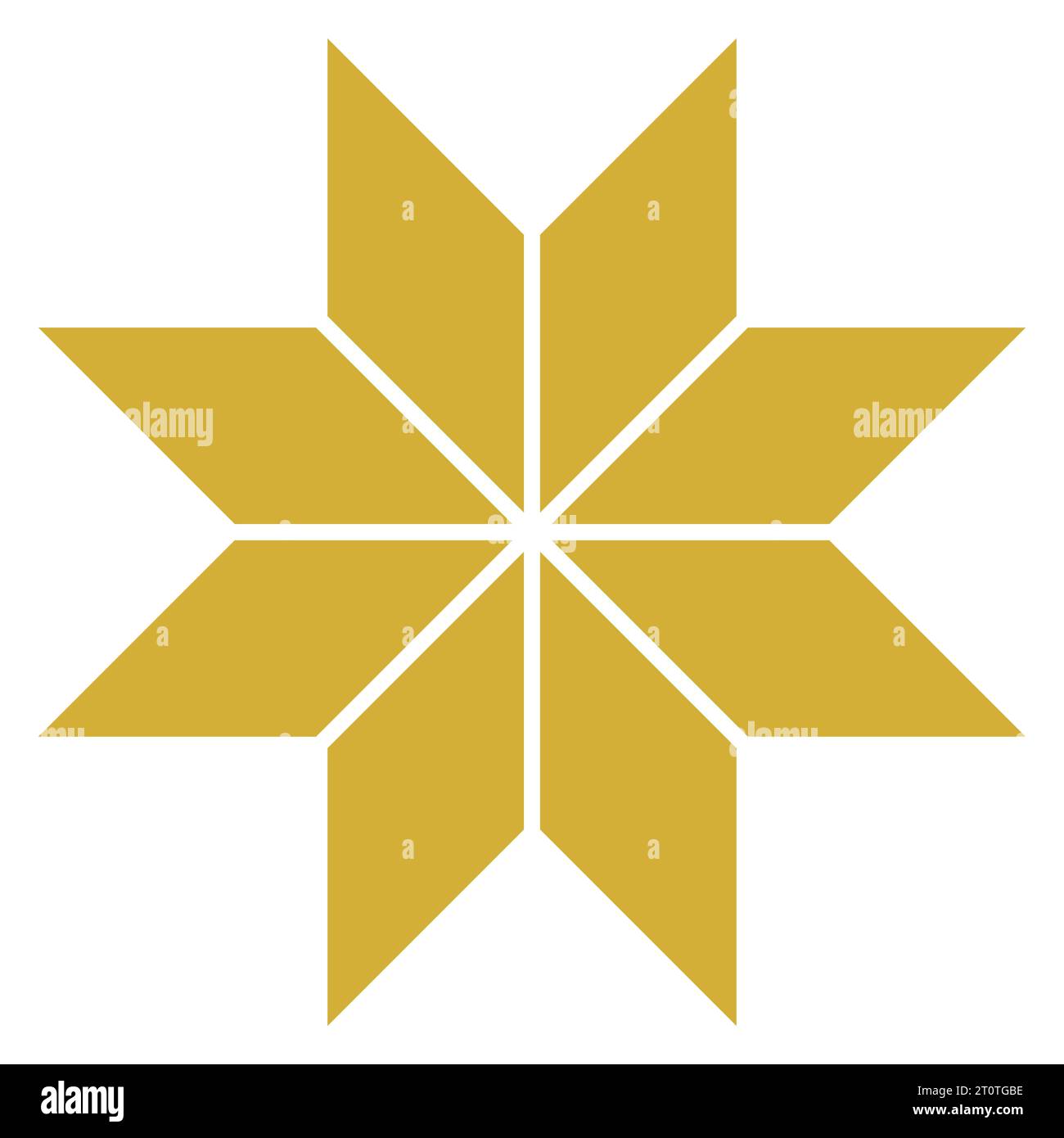 Elegante Golden Star Vector: Questa grafica vettoriale scalabile è caratterizzata da una stella dorata semplice ma accattivante, che garantisce una facile personalizzazione e un utilizzo versatile Foto Stock