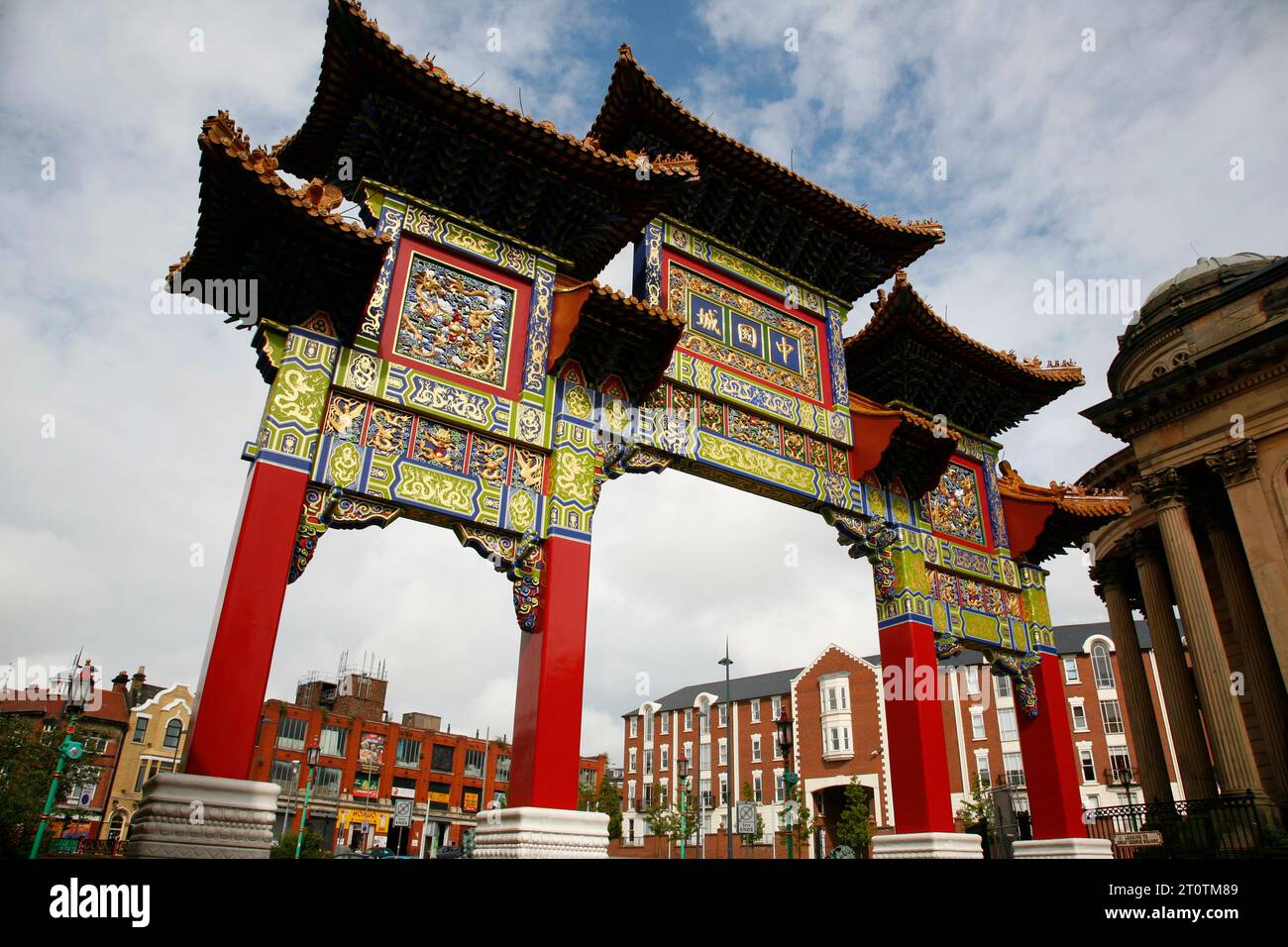 Chinatown, Liverpool, Inghilterra, Regno Unito Foto Stock