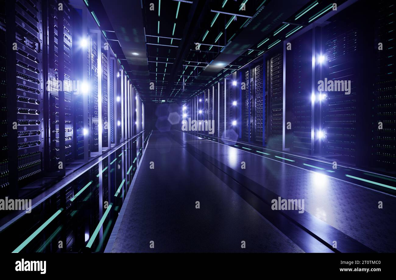 Data center con server. Foto Stock