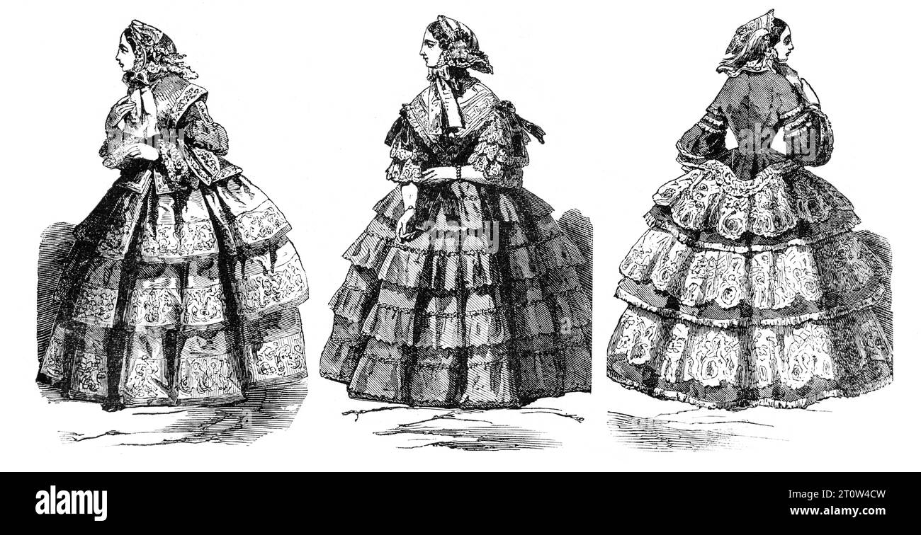 Paris Fashion from London Illustrated News, 2 agosto 1856 Foto Stock