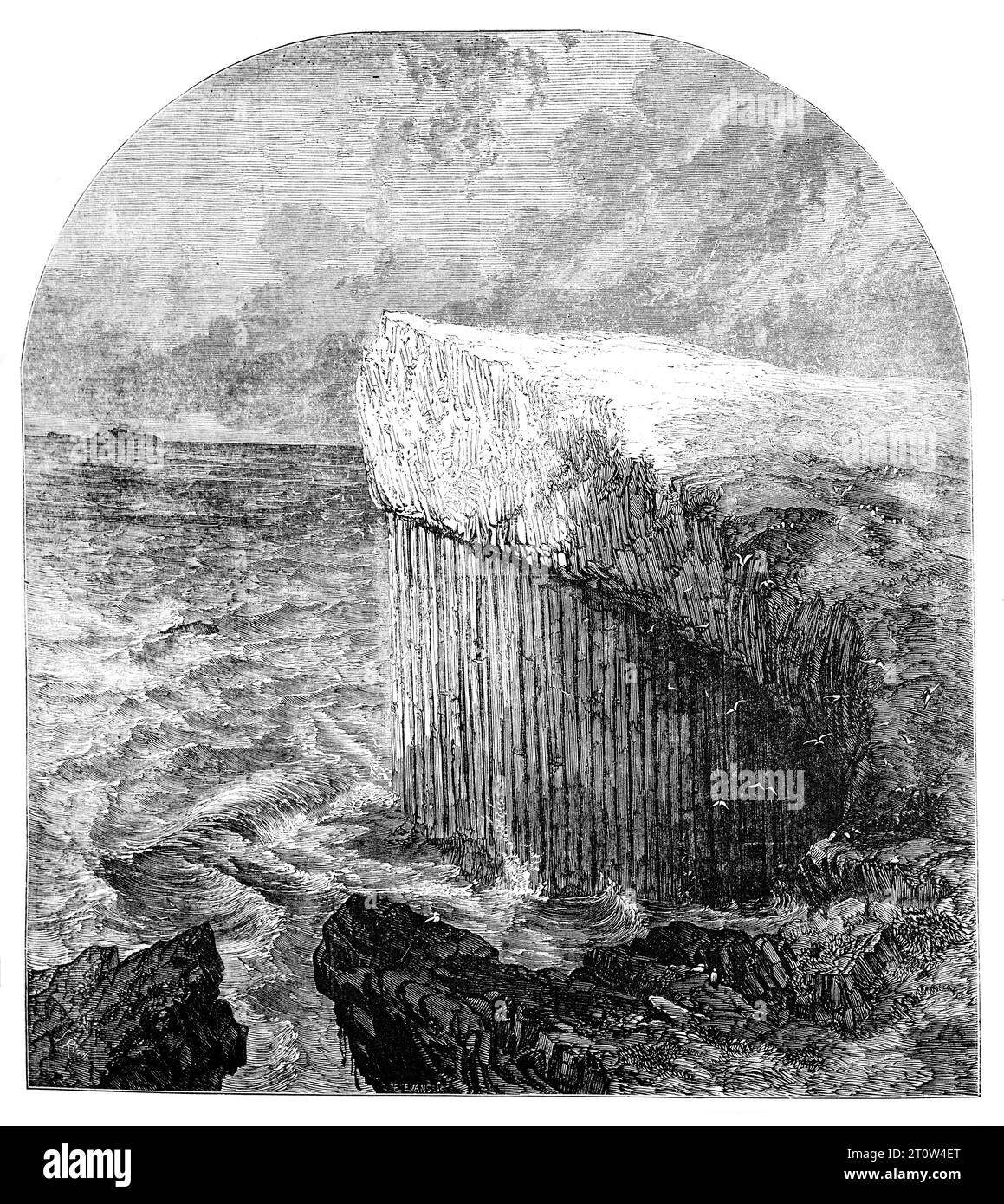 La grotta di Staffa, Fingal's Cave, Scotland, UK, in The London Illustrated News, 2 agosto 1856 Foto Stock