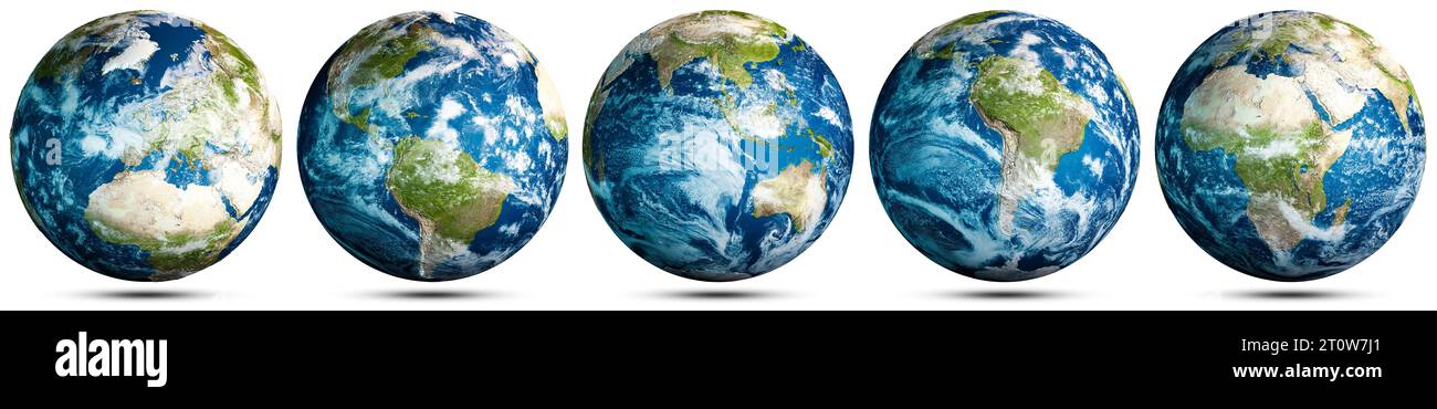 Pianeta globo mondo Terra mappa sfera impostata. Elementi di questa immagine forniti dalla NASA. rendering 3d Foto Stock