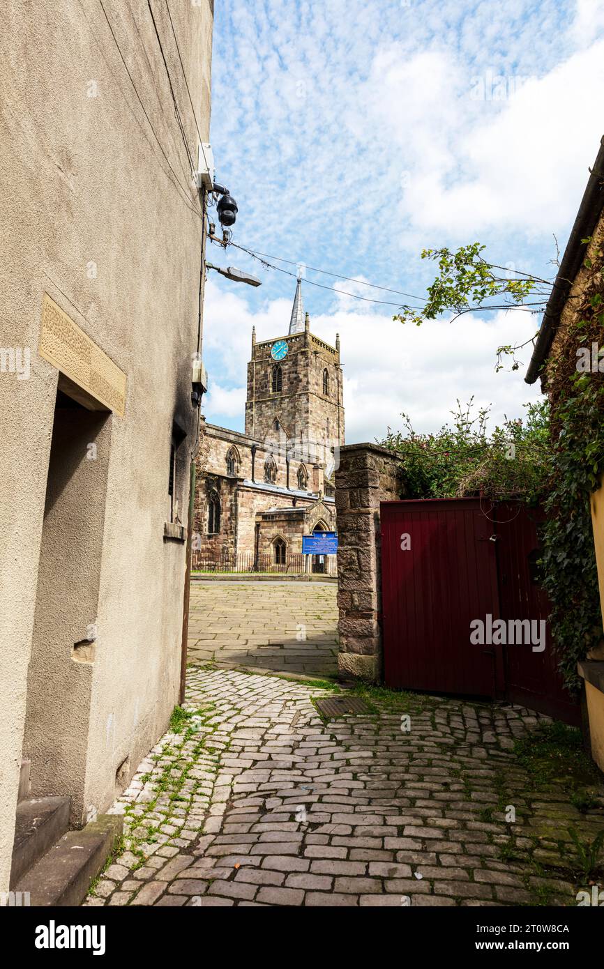 St Mary's Church, Wirksworth, Derbyshire, Inghilterra, Wirksworth Derbyshire, Peak District, Wirksworth UK, Wirksworth England, chiesa, chiese, Foto Stock