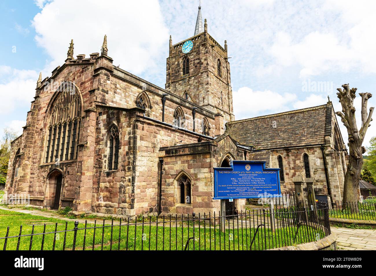 St Mary's Church, Wirksworth, Derbyshire, Inghilterra, Wirksworth Derbyshire, Peak District, Wirksworth UK, Wirksworth England, chiesa, chiese, Foto Stock