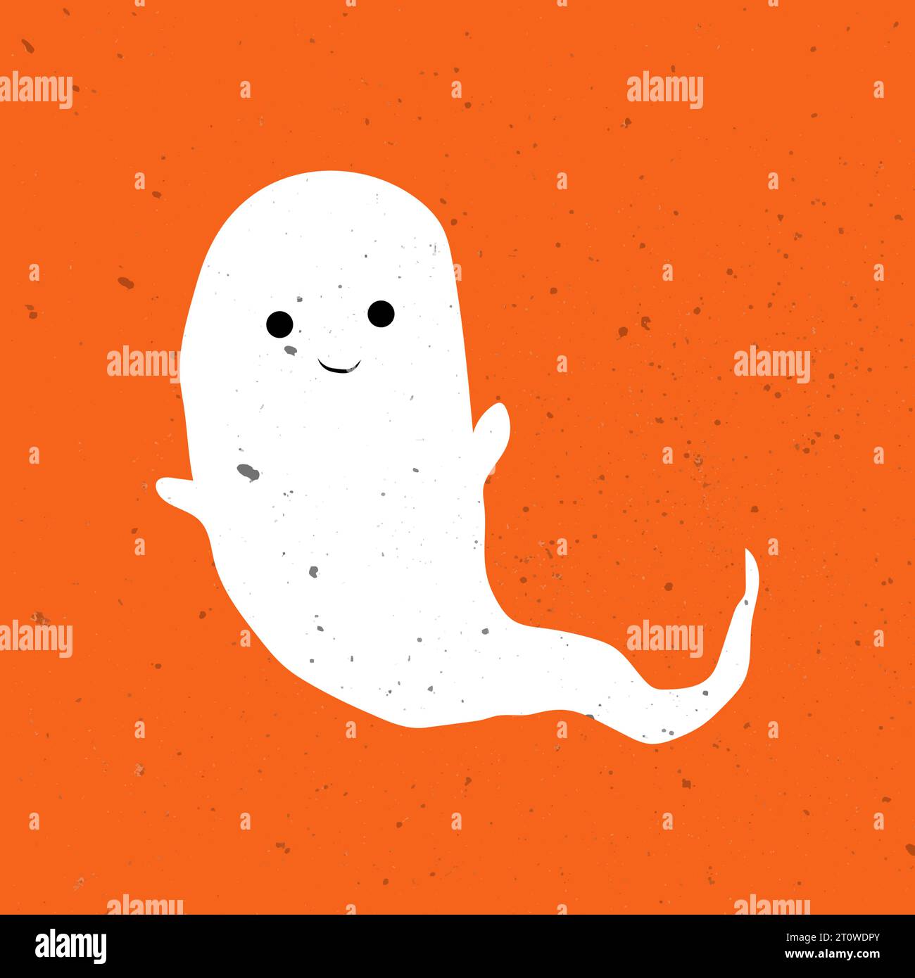 Piccolo fantasma carino. Un bel fantasma festeggia Halloween. Carino Ghost Vector illustrazioni per bambini ad Halloween Illustrazione Vettoriale