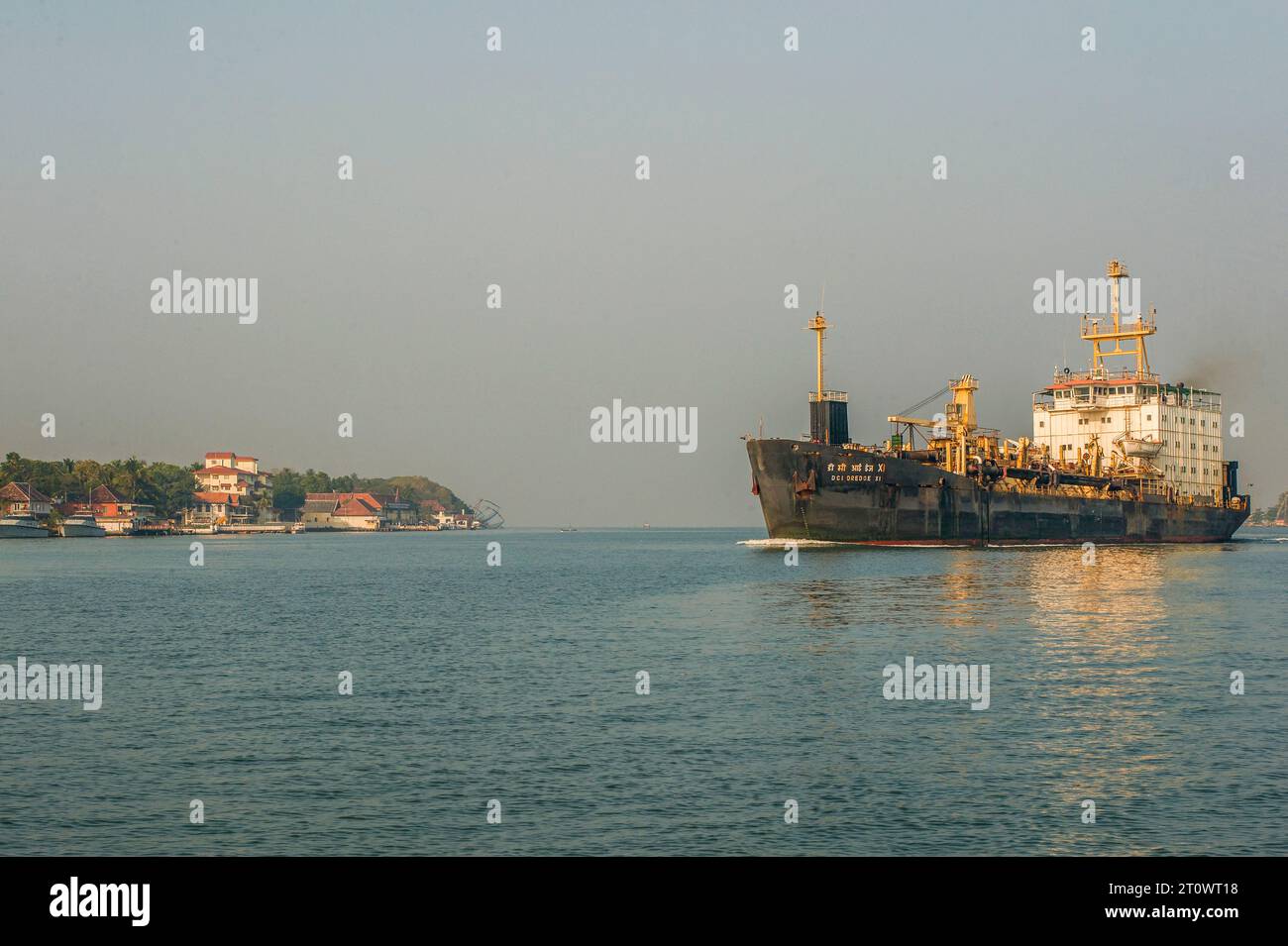01 25 2013 barche al porto di Ernakulum Ernakulum Cochin Kochi ; Kerala ; India.Asia. Foto Stock