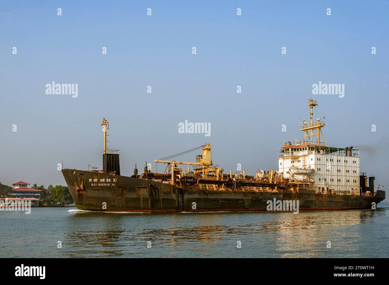 01 25 2013 barche al porto di Ernakulum Ernakulum Cochin Kochi ; Kerala ; India.Asia. Foto Stock