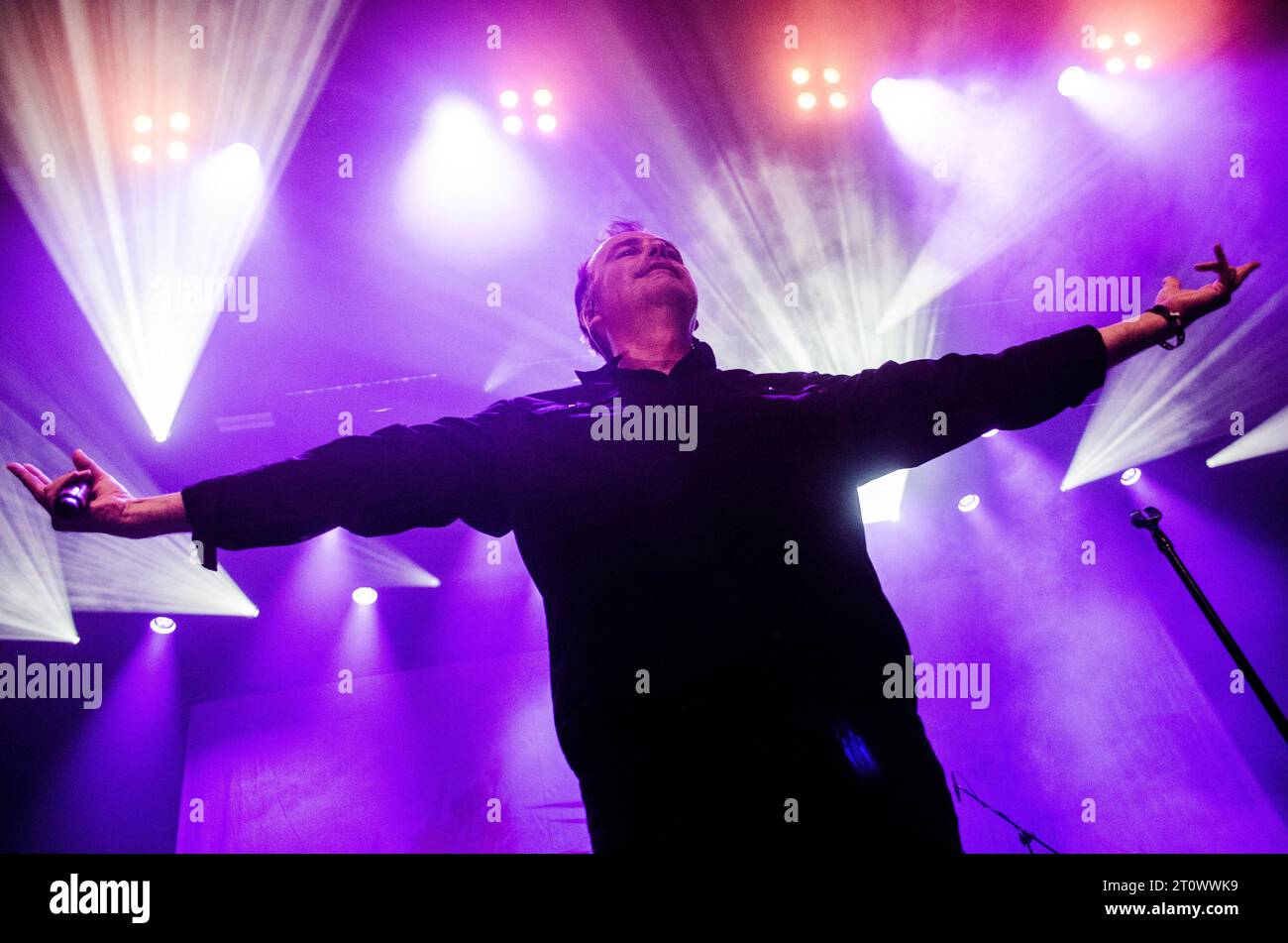Hansi Kürsch dei Blind Guardian Performing in Athens (Floyd Live Music Venue) / Greece, ottobre 2023 Foto Stock