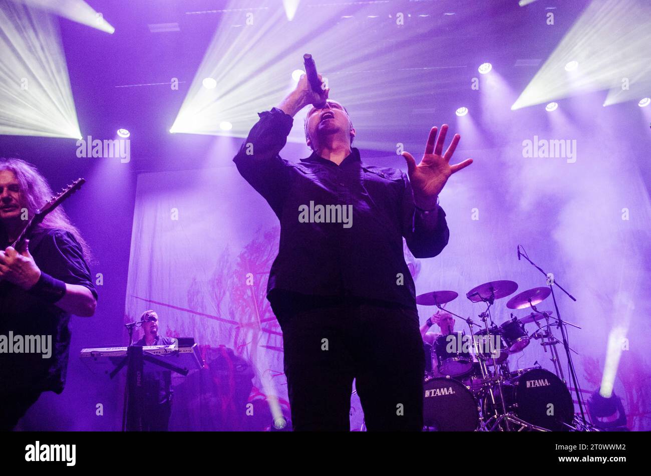 Hansi Kürsch dei Blind Guardian Performing in Athens (Floyd Live Music Venue) / Greece, ottobre 2023 Foto Stock