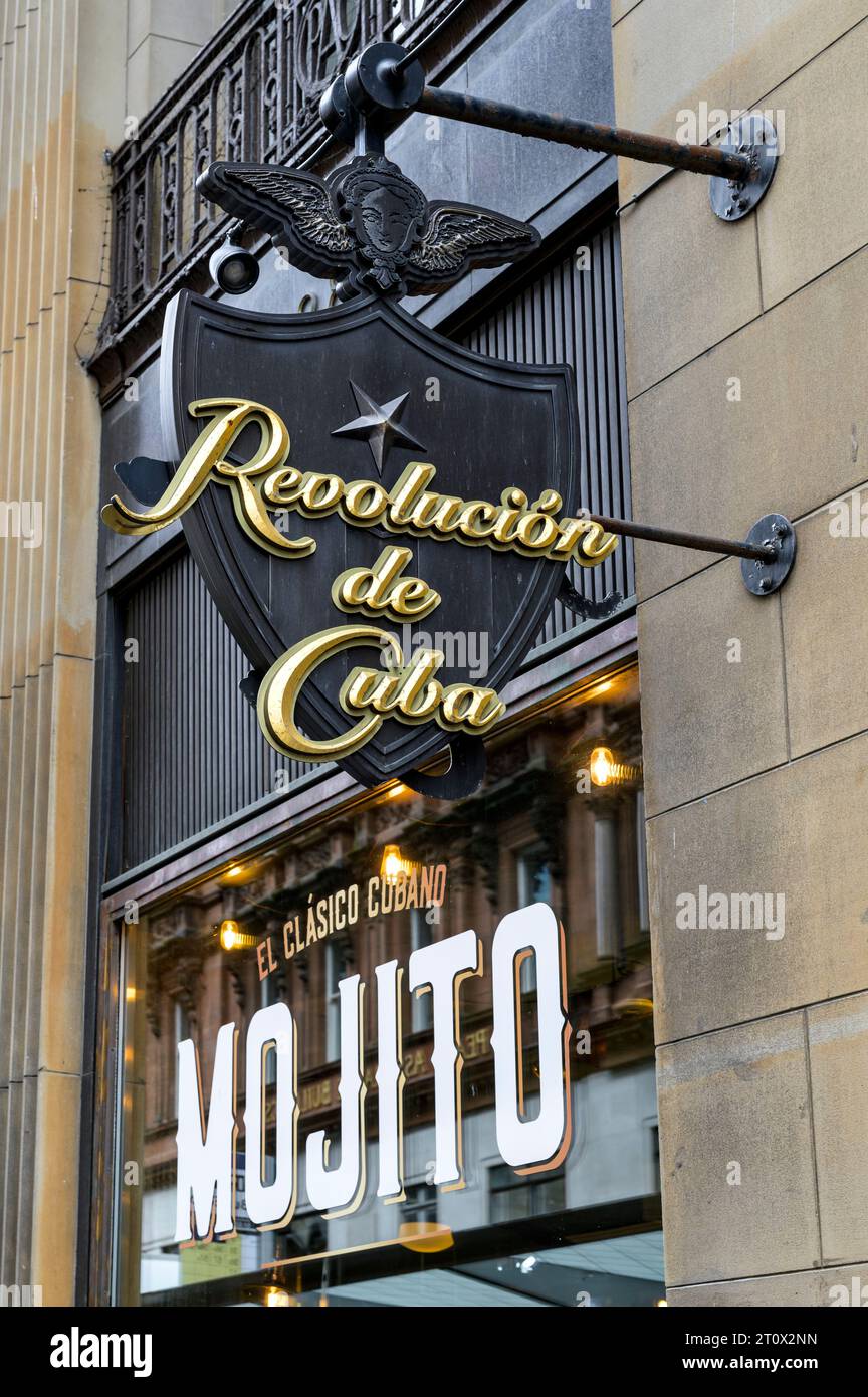 Ristorante e cocktail bar Revolucion de Cuba, Renfield Street, Glasgow, Scozia, Regno Unito, Europa Foto Stock Ristorante e cocktail bar Revolucion de Cuba, Renfield Street, Glasgow, Scozia, Regno Unito, Europa Foto Stock