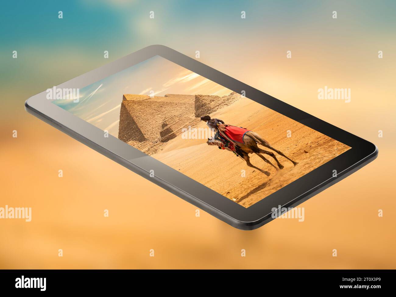 Foto dell'Egitto sullo schermo del tablet Foto Stock