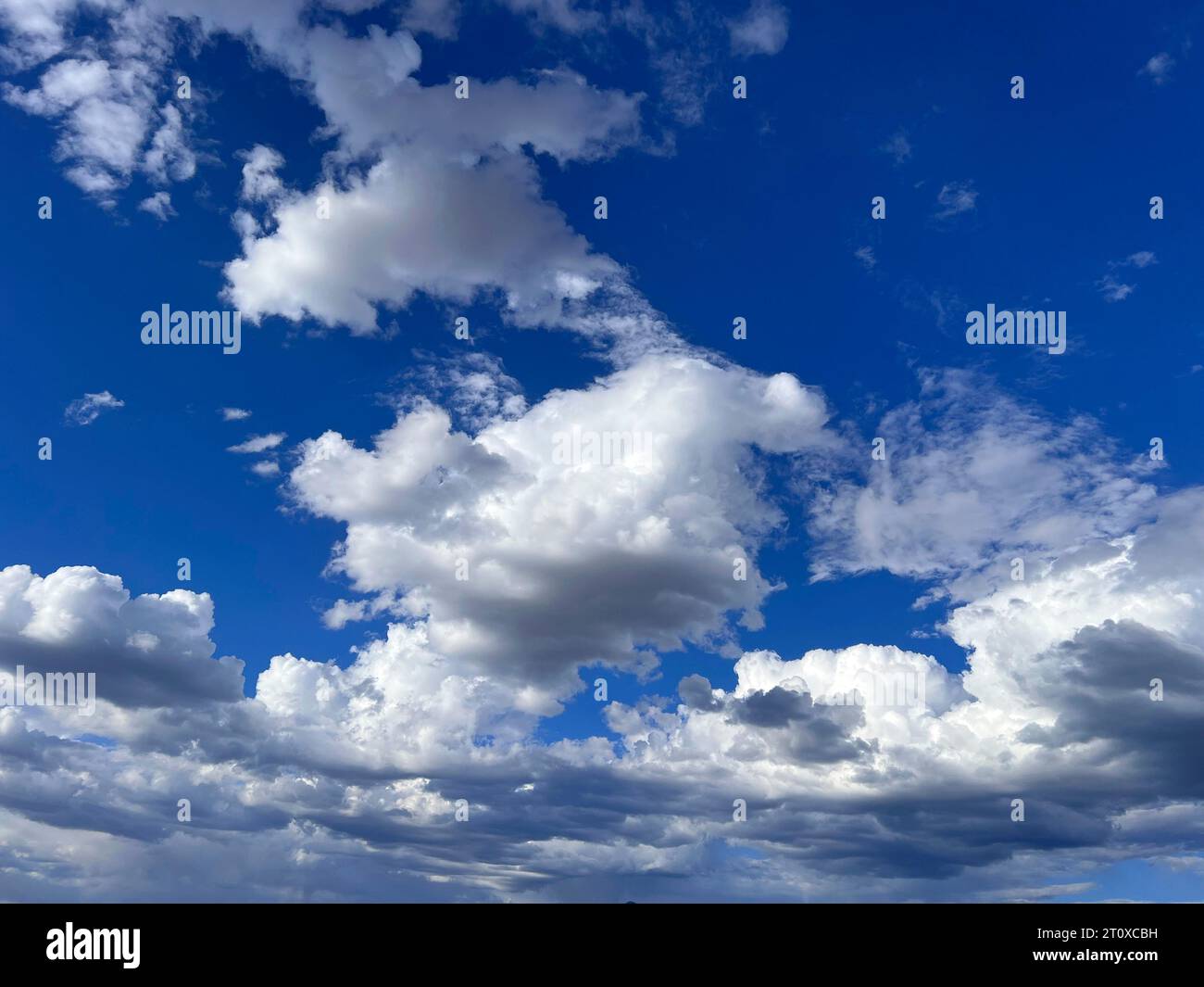 Perfetta copertura nuvola cumulus nel deserto vicino a Taos, New Mexico Foto Stock