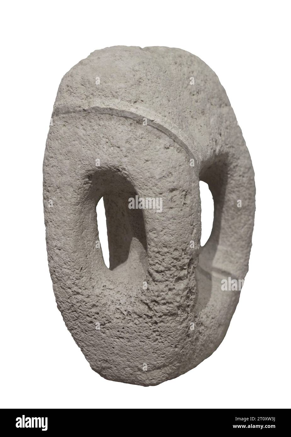 Templi megalitici di Malta (5000 a.C. - 2800 a.C.). Uno dei supporti in pietra utilizzati per la sua costruzione. Museo Nazionale di Archeologia. La Valletta. Malta. Foto Stock