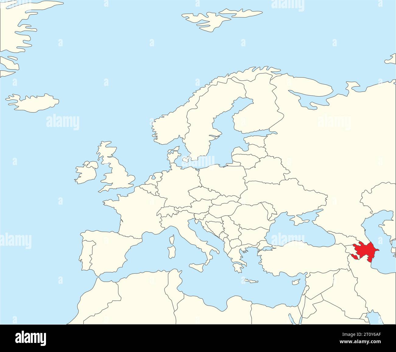Mappa delle località DELLA REPUBBLICA DELL'AZERBAIGIAN, EUROPA Illustrazione Vettoriale