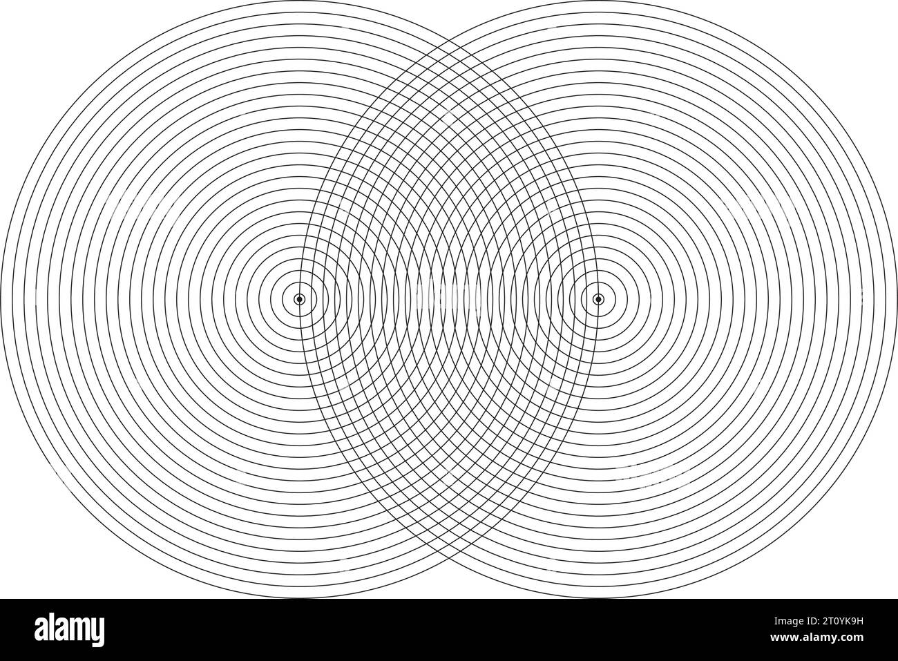 Elementi circolari concentrici. Elemento per grafica web design, modello per stampa, tessuto, involucro, decorazione, illustrazione vettoriale Illustrazione Vettoriale