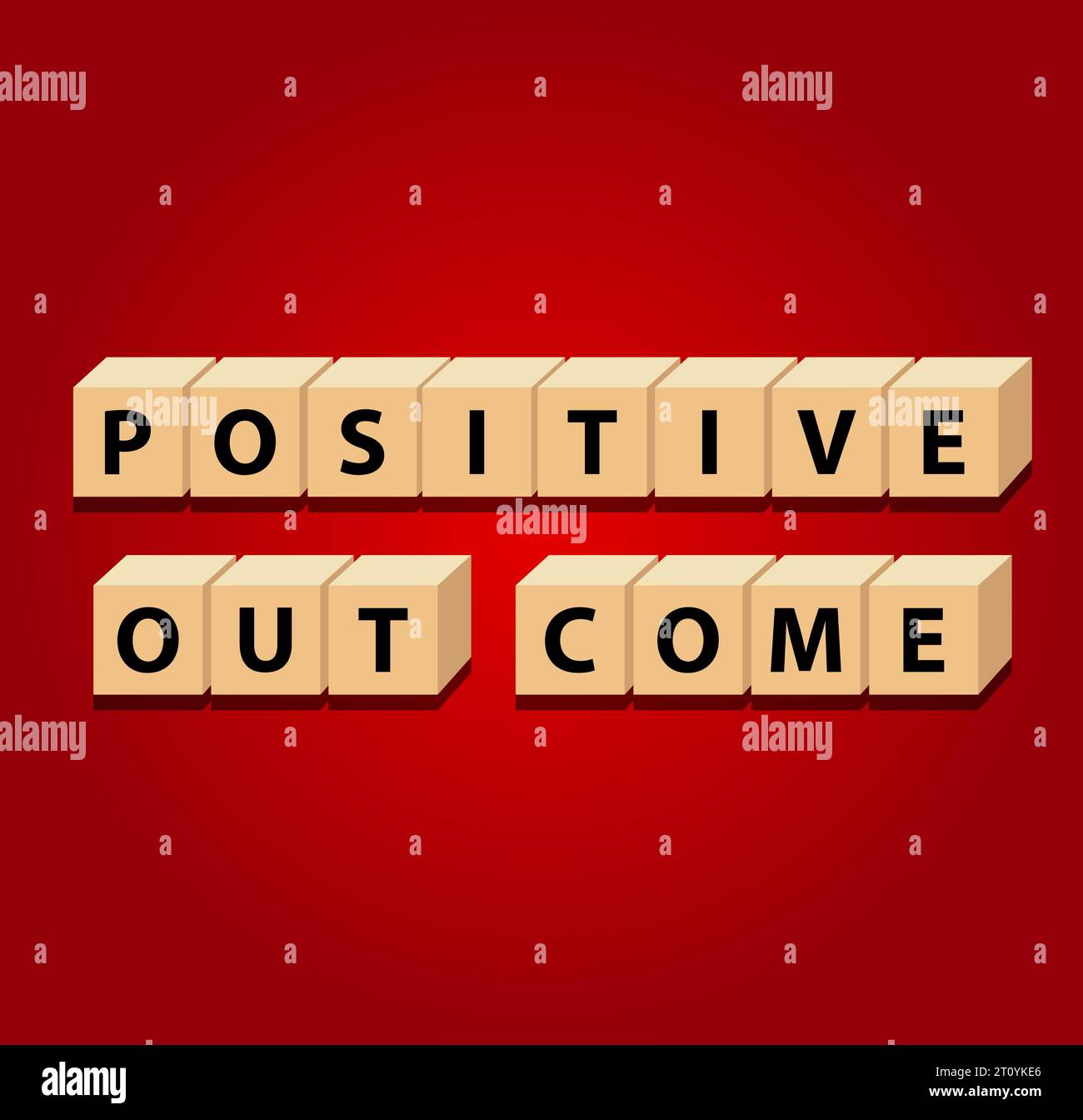 Il risultato positivo è: Parole cubi, positività, disegno di illustrazione vettoriale per grafica e stampe. Affermazioni positive per ogni giorno. Una truffa motivazionale Illustrazione Vettoriale