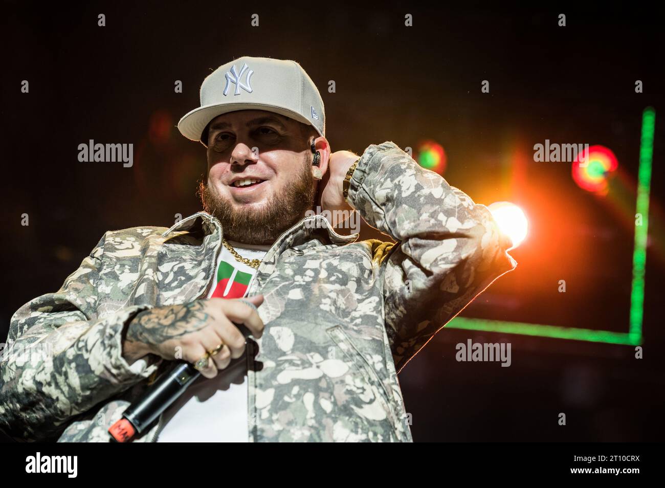 Fotografías del concierto de Maka en el marco de las Fiestas del Pilar 2023 de Saragozza, en el recinto Espacio Zity. Foto Stock