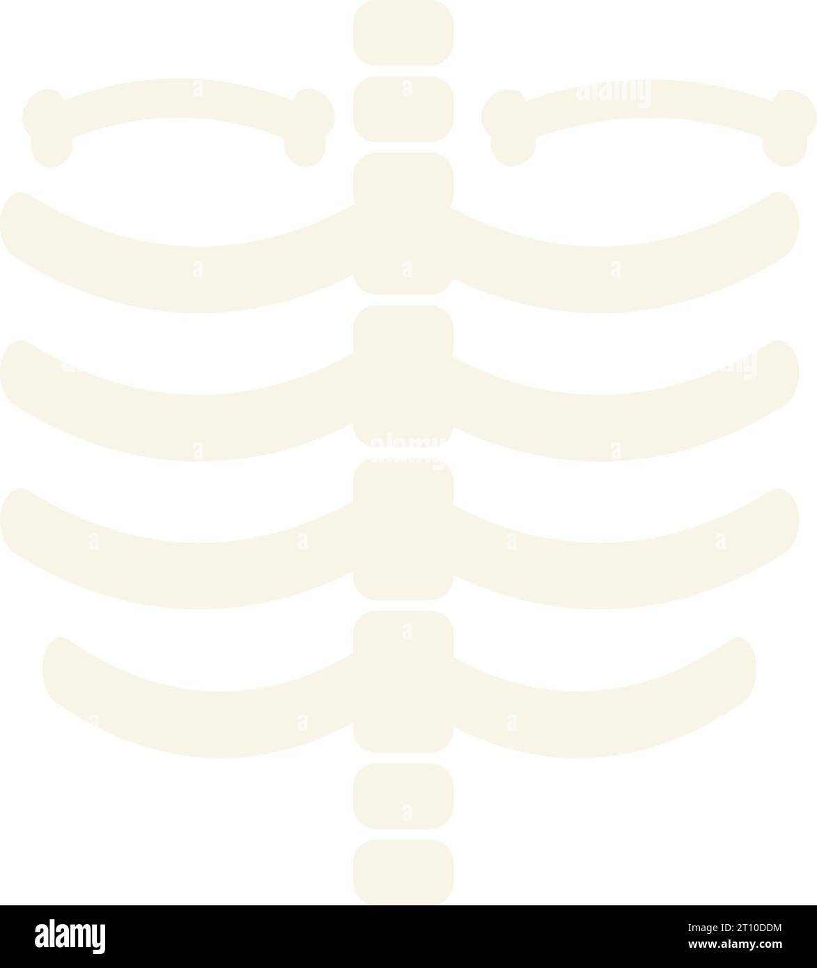 Icona torace con nervature piatte. Adesivo distintivo per le festività natalizie. Elemento decorativo per petto scheletrico per prenotazioni di rottami, biglietti di auguri, inviti per feste. Colore Illustrazione Vettoriale