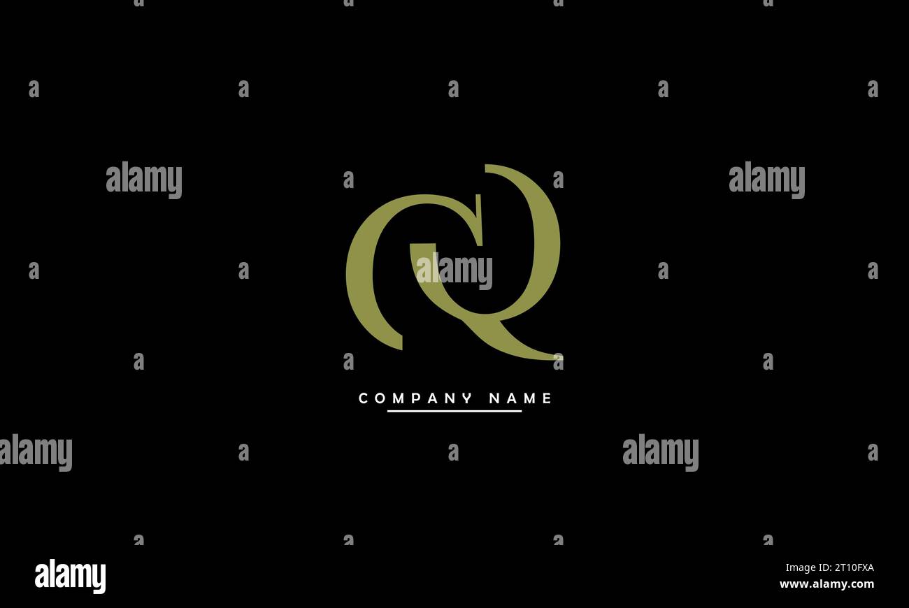 CQ, QC Abstract Letters Logo Monogram Illustrazione Vettoriale