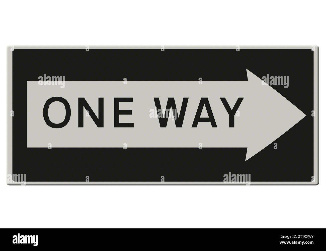 Illustrazione digitale - segnaletica stradale ritagliata - One Way Right USA credito: Imago/Alamy Live News Foto Stock