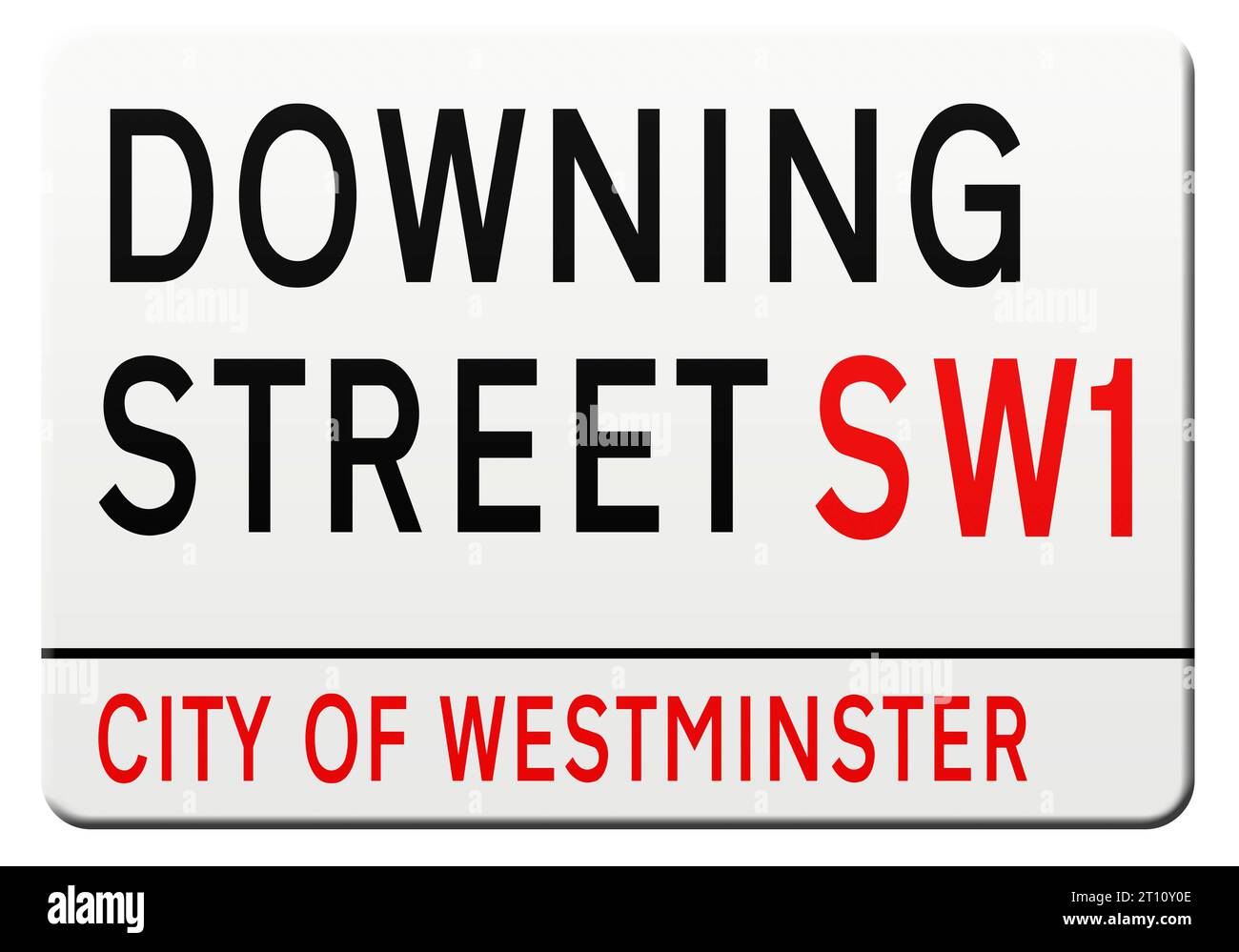 Illustrazione digitale - segnaletica stradale di Londra - Downing Street. Credito: Imago/Alamy Live News Foto Stock