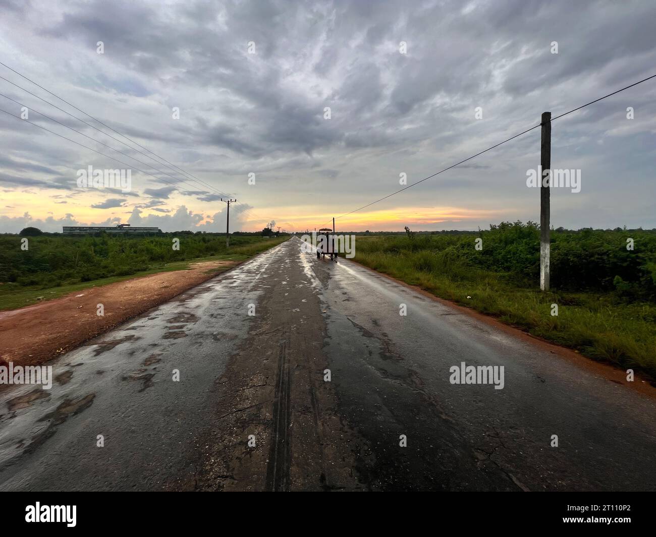 Cuba Sunset Road Foto Stock